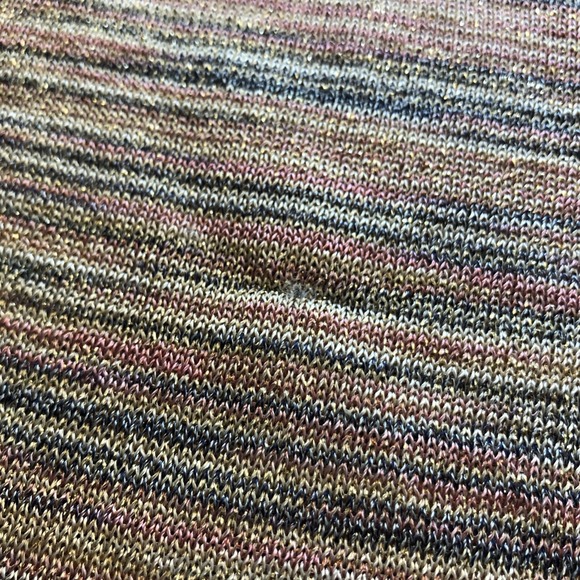 Ann Taylor LOFT Womens Top Gold Metallic Space Dye Short Sleeve Round Neck XS - Picture 5 of 9